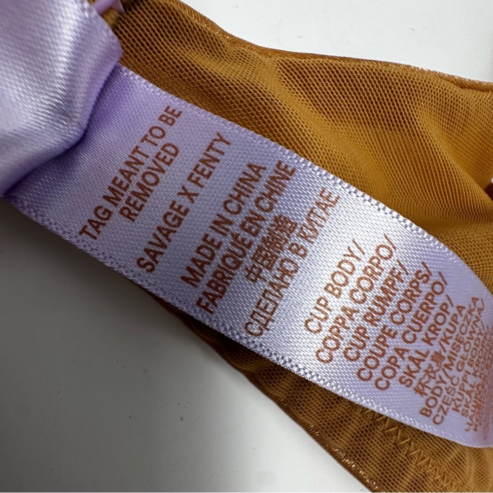 NWT SavageXFenty Glissenette sheer Unlined bra 34C - Picture 5 of 7